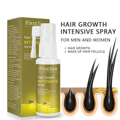 Firstsun Hair Growth Intensive Spray, Ginseng Ginger Extract Stimulate Hair Growth, Dense Thickening Hair, Anti Hair Loss Essence 30Ml First Sun