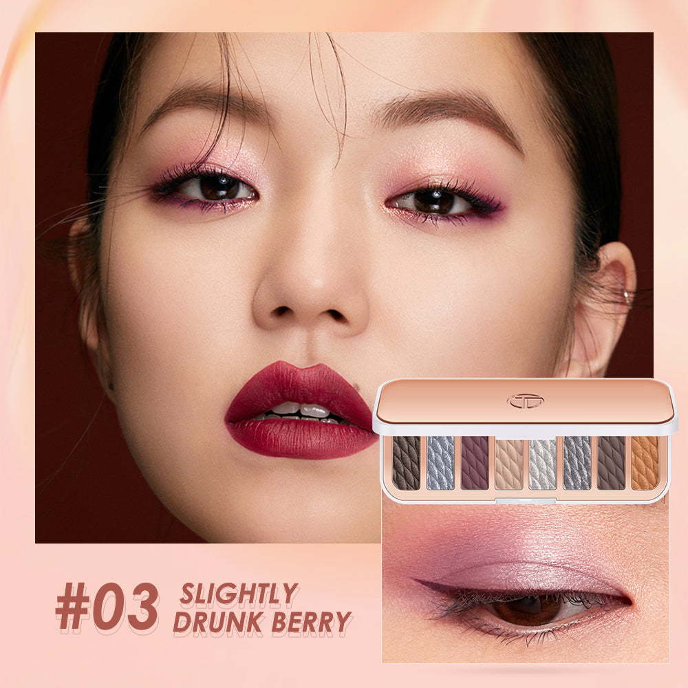 O.TWO.O 8 Colors Luxury Gold Eyeshadow Palette with Rich Color - 12g 03 (SLIGHTLY DRUNK BERRY) O.TWO.O