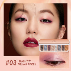 O.TWO.O 8 Colors Luxury Gold Eyeshadow Palette with Rich Color - 12g 03 (SLIGHTLY DRUNK BERRY) O.TWO.O