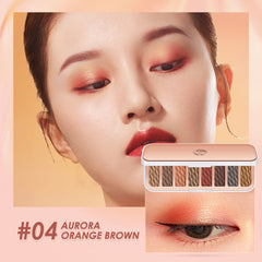 O.TWO.O 8 Colors Luxury Gold Eyeshadow Palette with Rich Color - 12g 04 (AURORA ORANGE BROWN) O.TWO.O