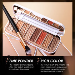 O.TWO.O 8 Colors Luxury Gold Eyeshadow Palette with Rich Color - 12g O.TWO.O