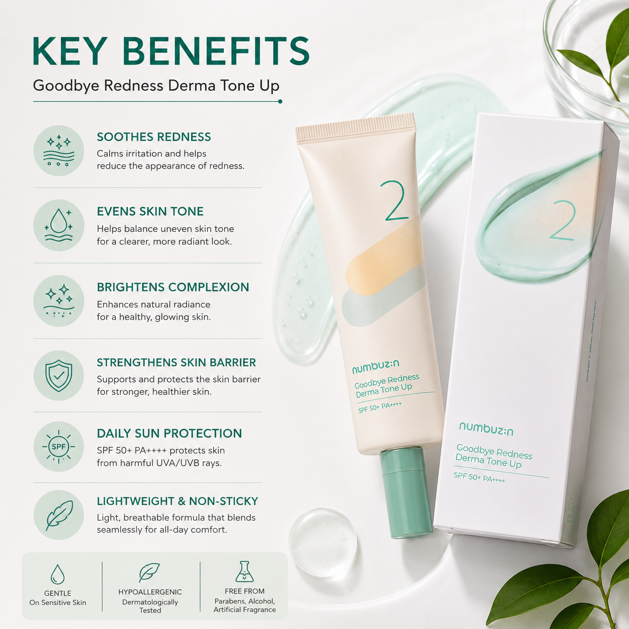 Numbuzin No.2 Goodbye Redness Derma Tone-Up SPF50+ PA+++ Numbuzin
