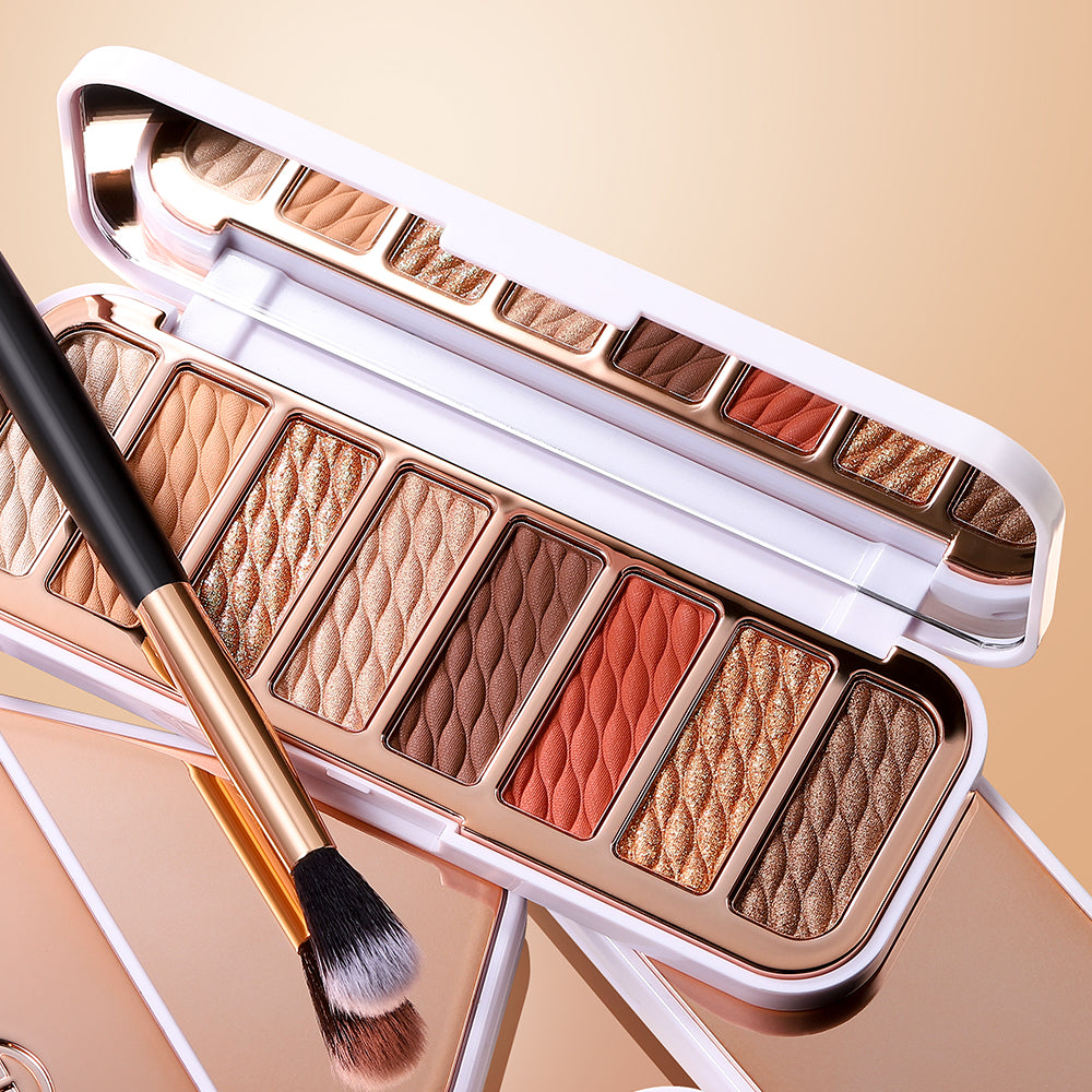 O.TWO.O 8 Colors Luxury Gold Eyeshadow Palette with Rich Color - 12g O.TWO.O