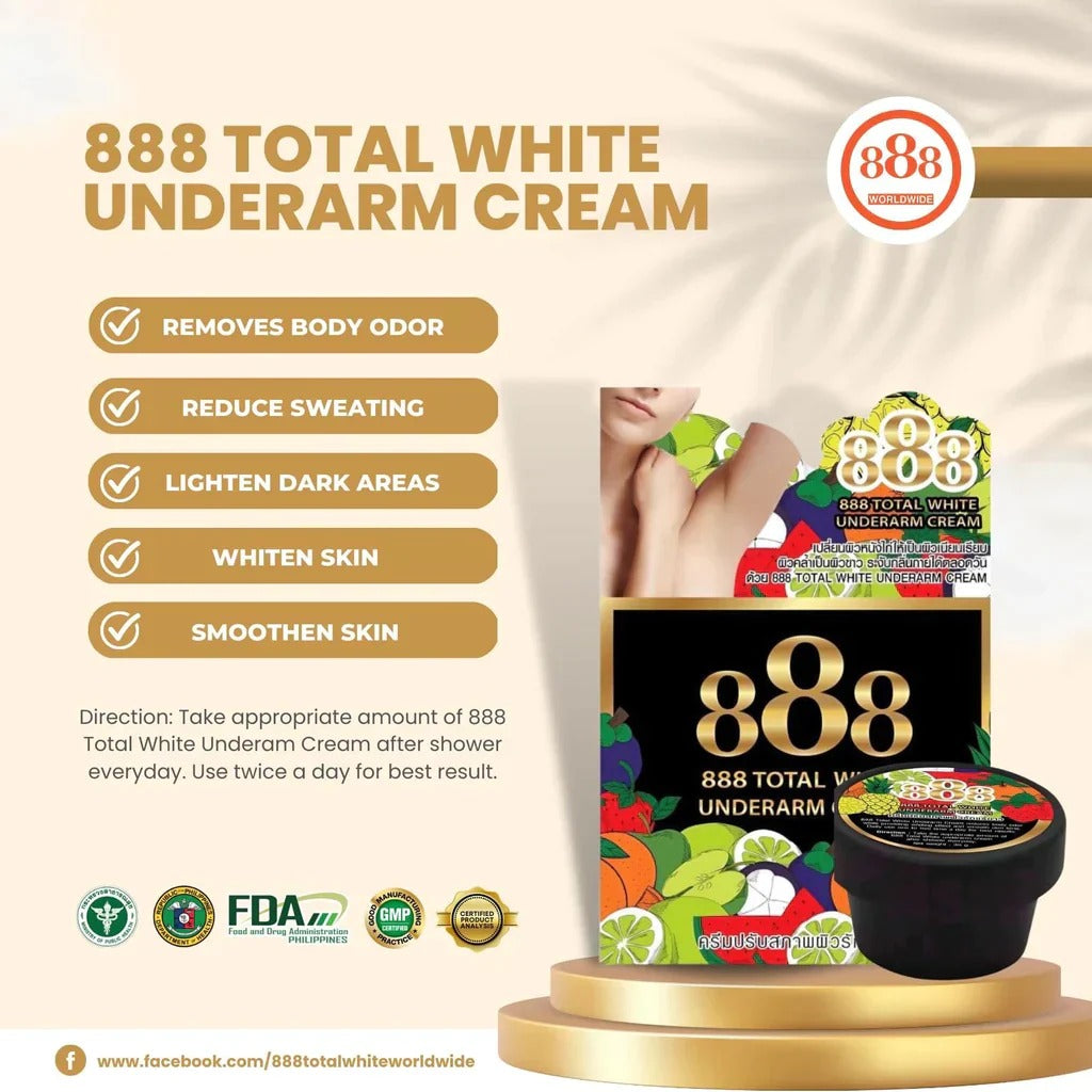 888 Total White Underarm Cream - 35g 888