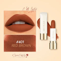 Focallure Pure Matte Lipstick Long Lasting Velvet Finish High Pigment Non Drying Comfortable Lip Color #401 Red Brown Focallure
