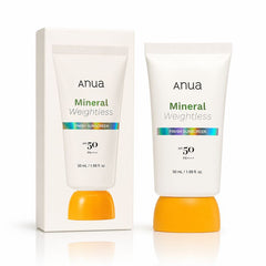 ANUA Mineral Weightless Finish Sunscreen SPF50 PA++++ 50ml - Mineral Sunscreen for strong UV protection weightless finish sensitive-skin comfort daily defense Daily Korean Skincare Suitable for Sensitive Skin And Users Preferring Mineral Sun Care Anua