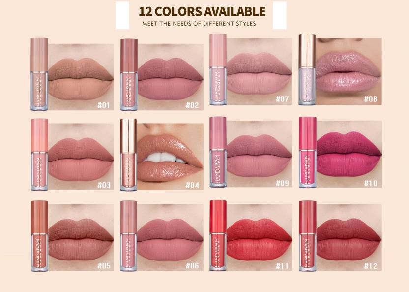 12pcs Handaiyan Matte Liquid Lipstick Set - 12Pcs x 2.5ml HANDAIYAN