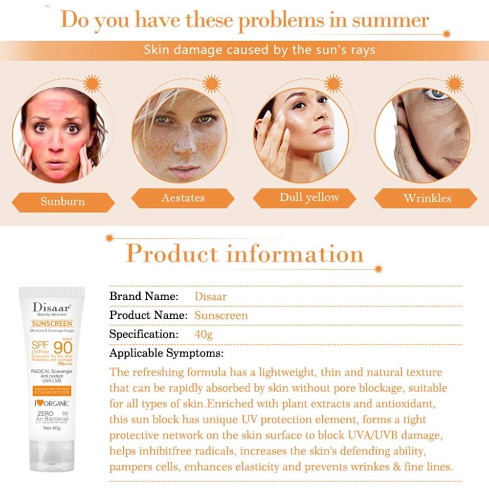 Disaar Sunscreen Spf90 - 40g Disaar
