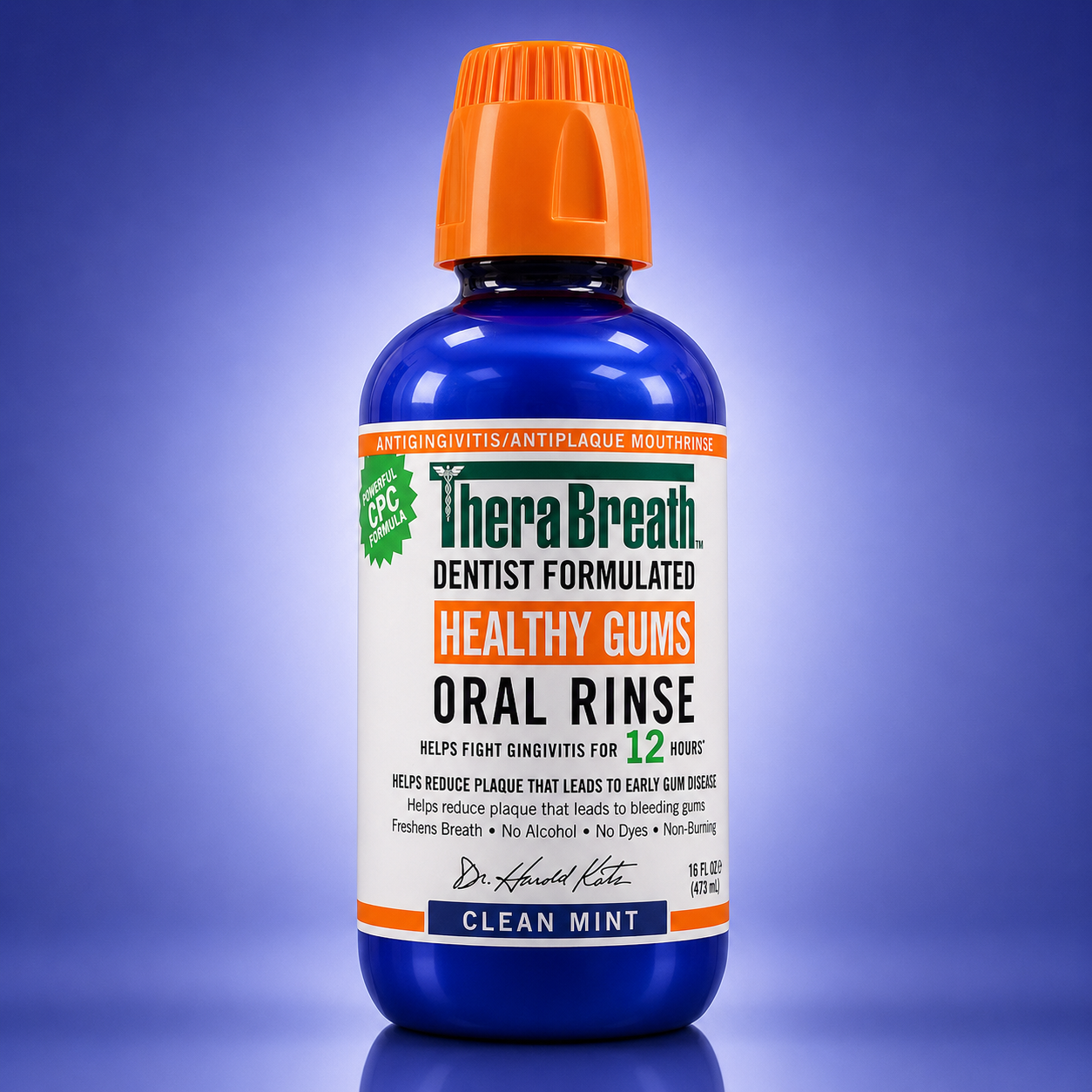 TheraBreath Healthy Gums Oral Rinse Clean Mint 473 ml - Alcohol-Free Mouthwash for Healthy Gums & Fresh Breath Thera Breath