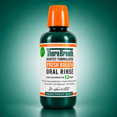 TheraBreath Fresh Breath Oral Rinse Rainforest Mint 473 ml - Alcohol-Free Mouthwash for Long-Lasting Fresh Breath Thera Breath