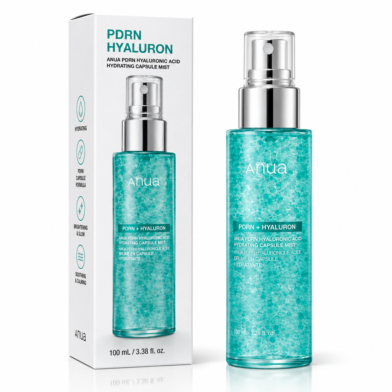 Anua PDRN Hyaluron Capsule Mist 100ml – Hydrating Facial Mist for Glowing Skin Anua