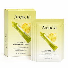 Arencia Vitamin C Booster Shot Mask Box (5x27ml) - Korean Skincare, Hydrating, Brightening, Anti-Aging, Sensitive Skin, Daily Care ARENCIA