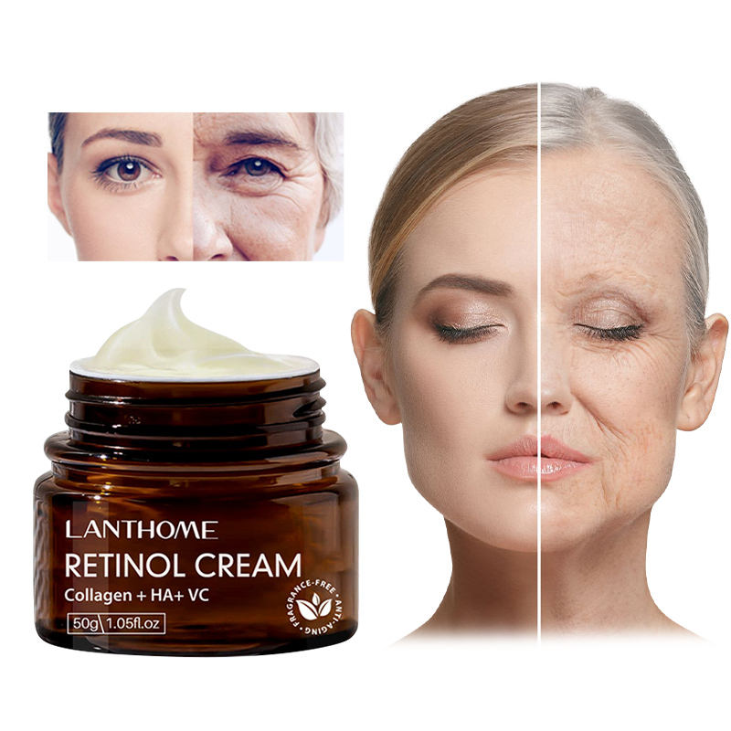 Lanthome Retinol Cream 50G - Anti Wrinkle Face Cream Retinol Collagen Hyaluronic Acid Shrink Pores Firming Improve Puffiness Moisturizing Skin Care LANTHOME