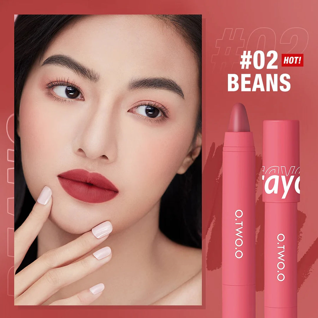 O.TWO.O Crayon Lipstick Pen 3in1 - 3.5g #02 (BEANS) O.TWO.O