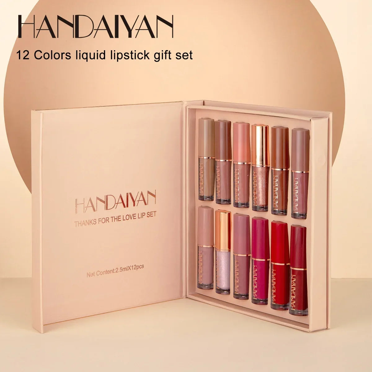 12pcs Handaiyan Matte Liquid Lipstick Set - 12Pcs x 2.5ml HANDAIYAN