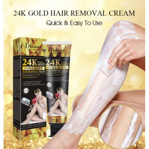 Disaar 24k Pure Gold Collegen Hair Removal Cream - 100ml Disaar