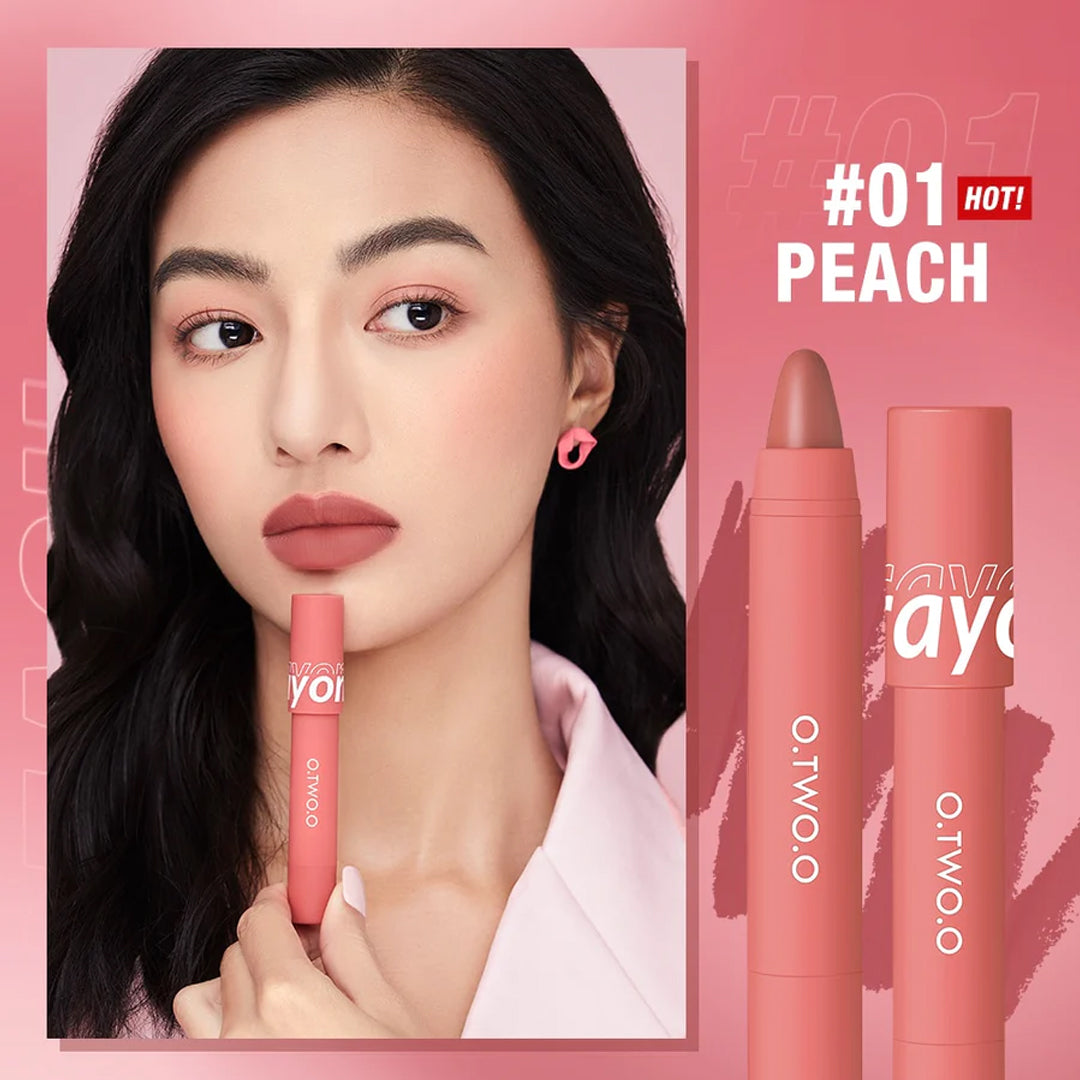 O.TWO.O Crayon Lipstick Pen 3in1 - 3.5g #01 (PEACH) O.TWO.O