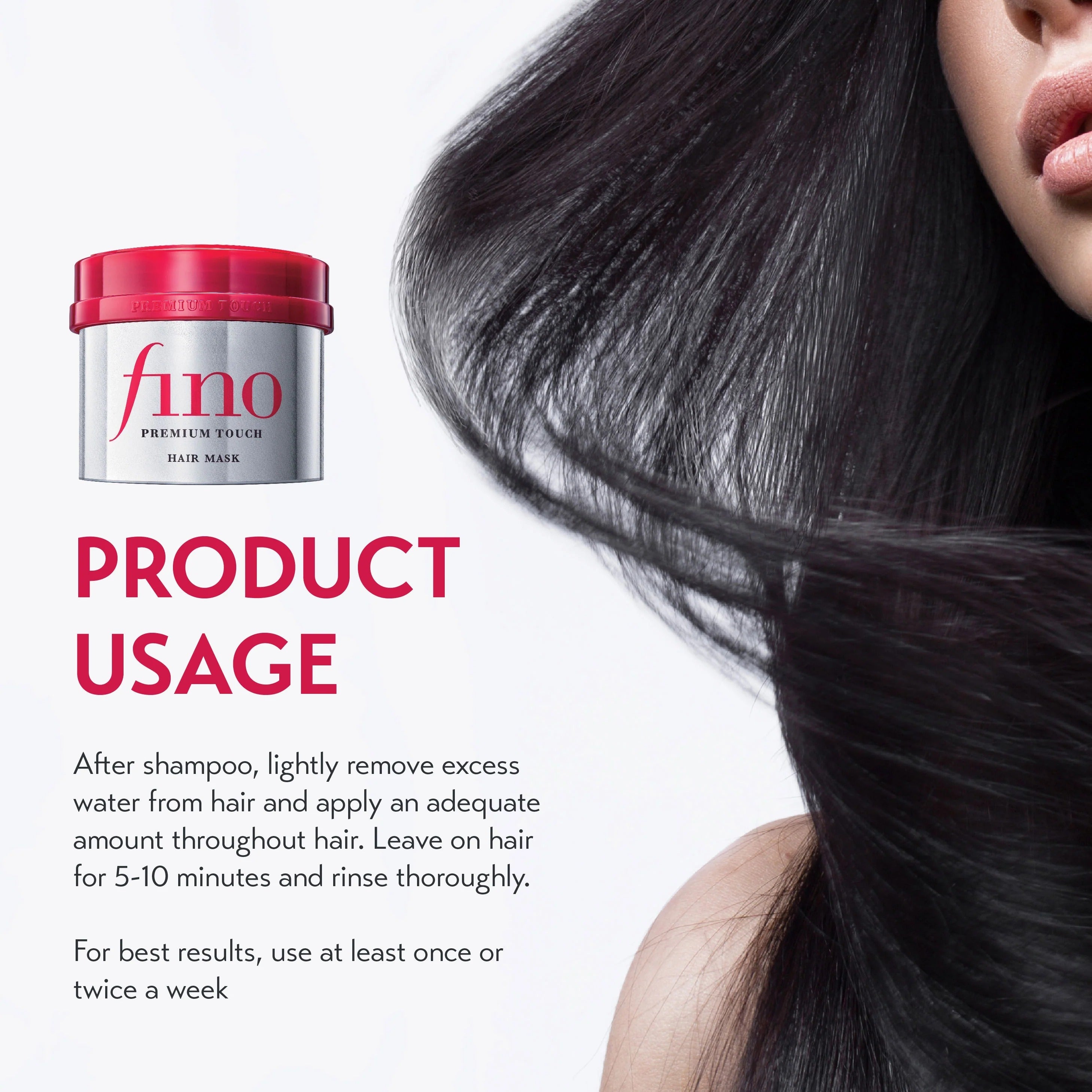FINO Premium Touch Hair Mask Rinse-off Treatment (Repair + Nourish Dry & Damaged Hair) 230g Fino