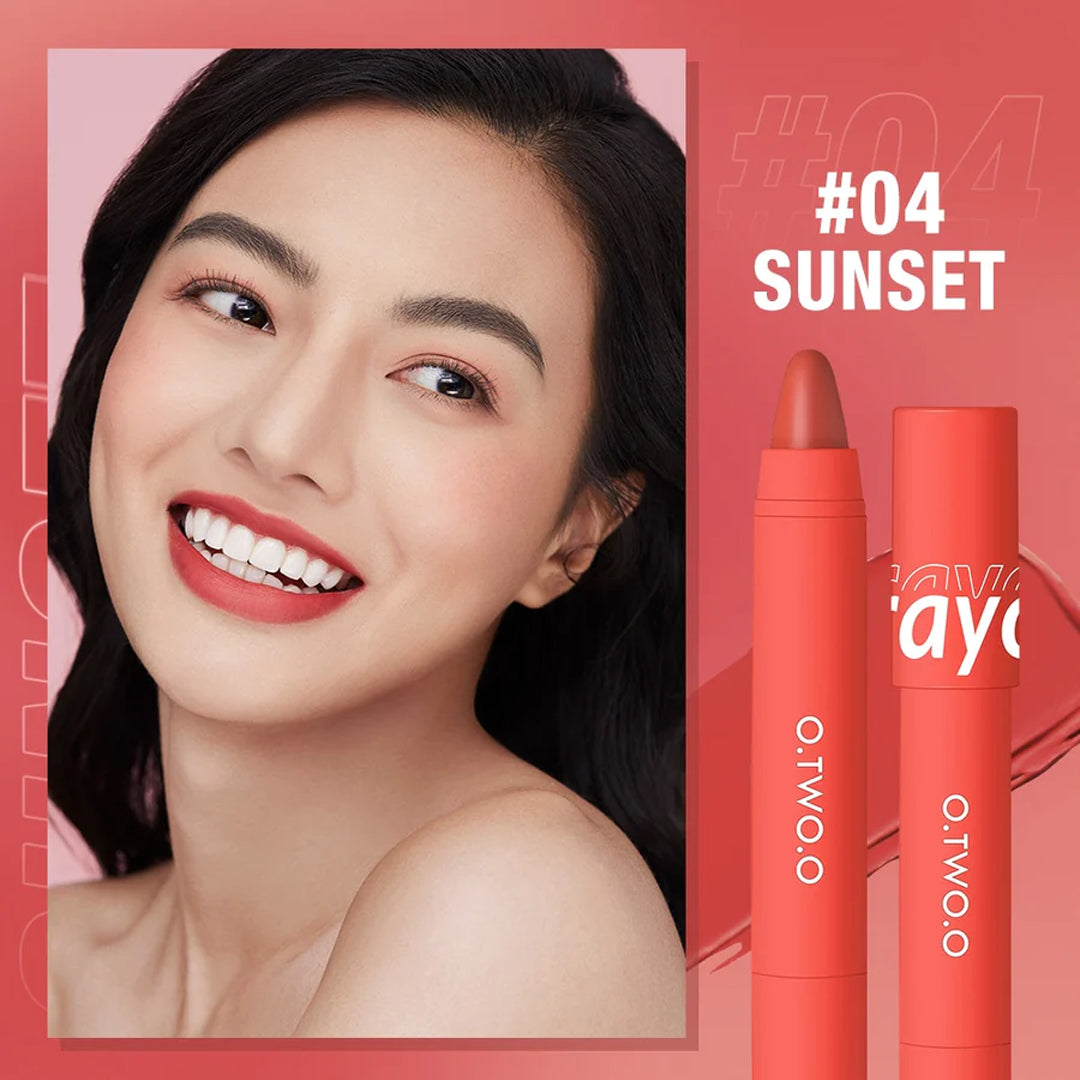 O.TWO.O Crayon Lipstick Pen 3in1 - 3.5g #04 (SUNSET) O.TWO.O