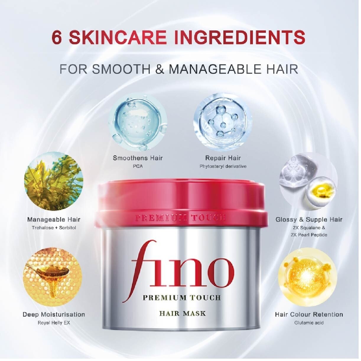 FINO Premium Touch Hair Mask Rinse-off Treatment (Repair + Nourish Dry & Damaged Hair) 230g Fino