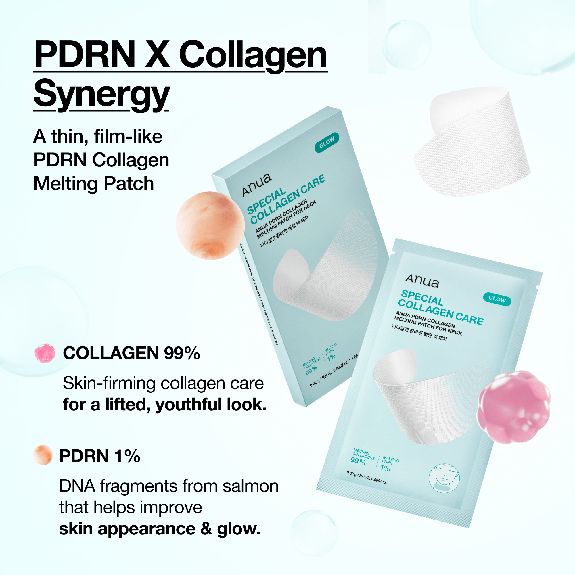 ANUA PDRN Special Collagen Care – Melting Patch for Glass Skin (4 Sheets) Anua