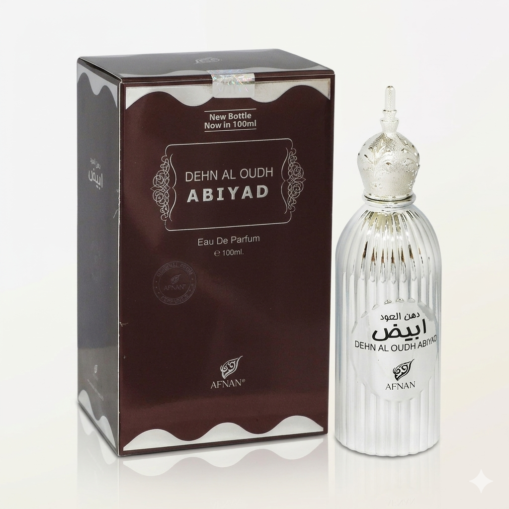 Afnan Dehn Al Oudh Abiyad 100 Ml - Long Lasting Woody Musky Unisex Fragrance For Daily Wear AFNAN