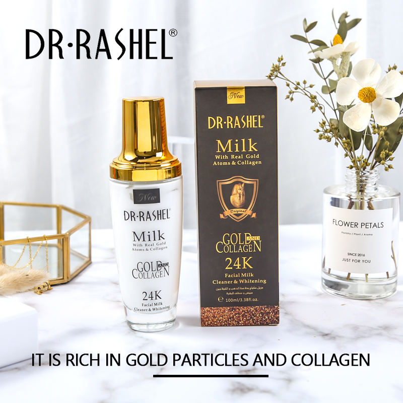 Dr.Rashel Milk With Real Gold Atoms & Collagen _ Facial Milk Cleaner & Whitening - 100ml Dr. Rashel