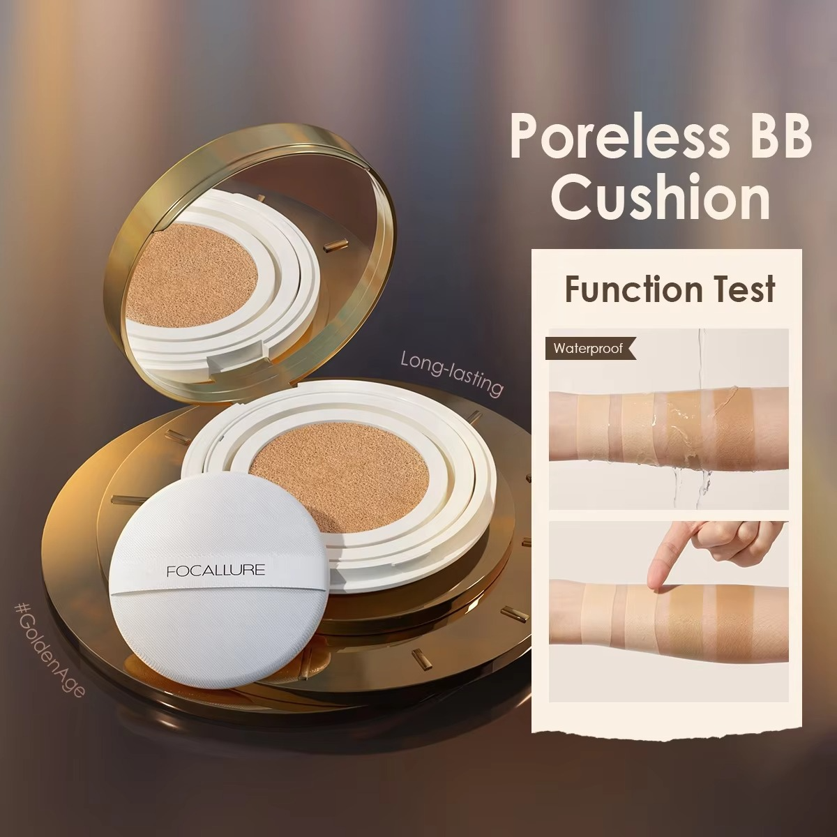 Focallure Poreless Matte Air Cushion Foundation Full Coverage Oil Control Lightweight Long Lasting Base Makeup Focallure