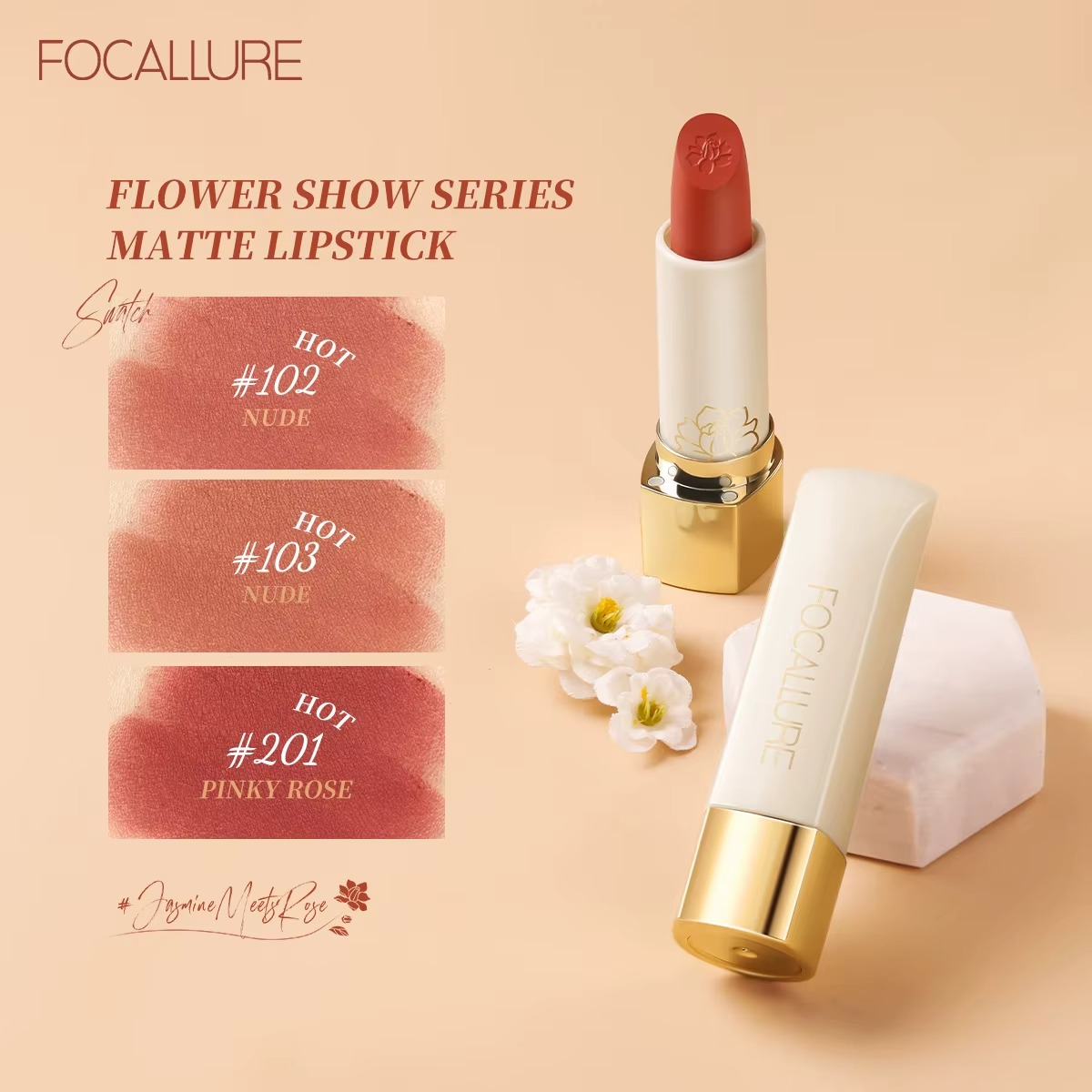 Focallure Pure Matte Lipstick Long Lasting Velvet Finish High Pigment Non Drying Comfortable Lip Color Focallure