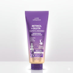 LUXE ORGANIX Retinol Gluta Youthful Radiance Whitening Serum Lotion 350 ml Glo Arabia