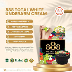 888 Total White Underarm Cream - 35g 888