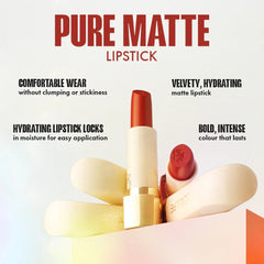 Focallure Pure Matte Lipstick Long Lasting Velvet Finish High Pigment Non Drying Comfortable Lip Color Focallure